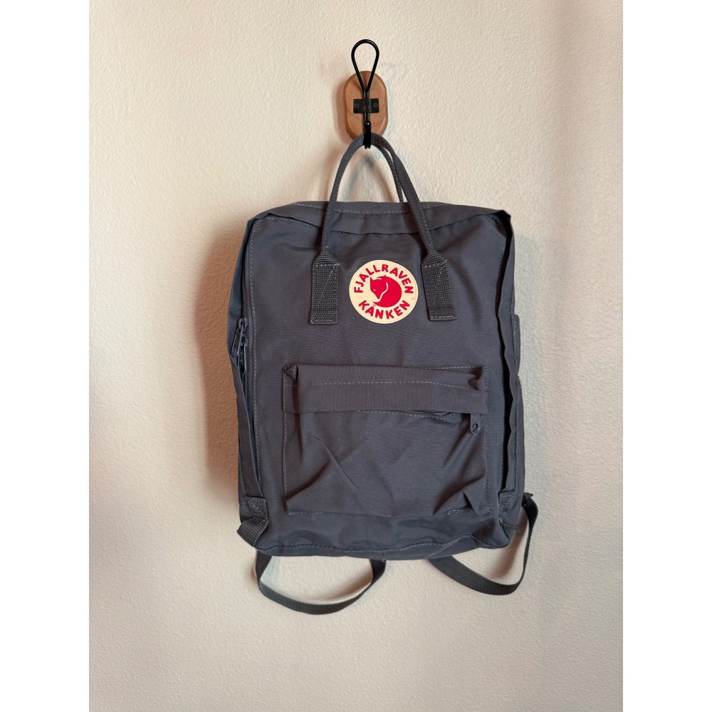 Fjallraven Kanken Backpack Unisex OS Blue/Grey Excellent Classic Vinylon F Bag